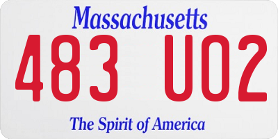 MA license plate 483UO2