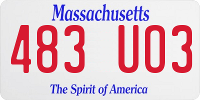 MA license plate 483UO3