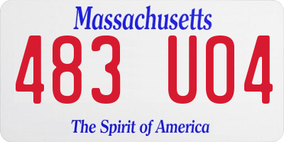 MA license plate 483UO4