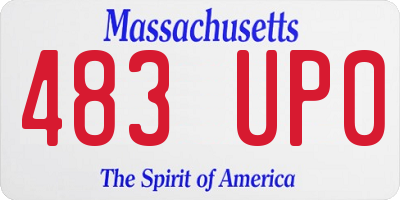 MA license plate 483UP0