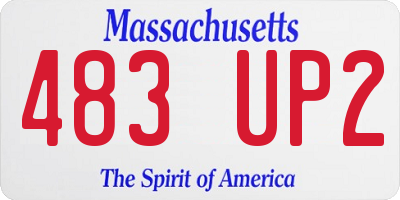 MA license plate 483UP2