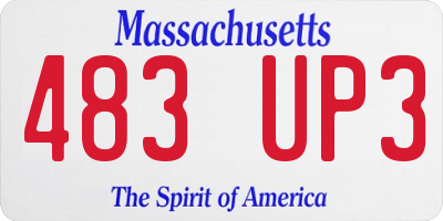 MA license plate 483UP3