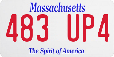 MA license plate 483UP4