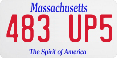 MA license plate 483UP5
