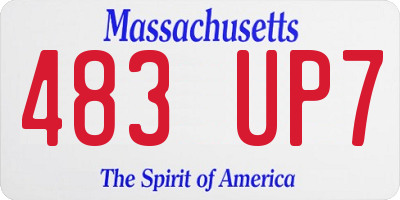 MA license plate 483UP7