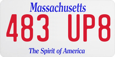 MA license plate 483UP8