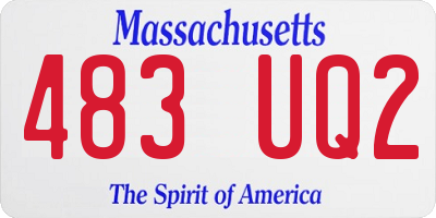 MA license plate 483UQ2