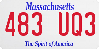 MA license plate 483UQ3