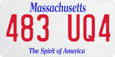 MA license plate 483UQ4