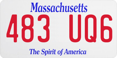 MA license plate 483UQ6
