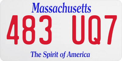 MA license plate 483UQ7