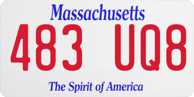 MA license plate 483UQ8