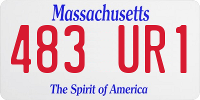 MA license plate 483UR1