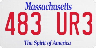 MA license plate 483UR3