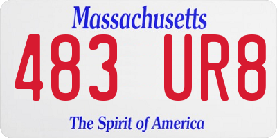 MA license plate 483UR8