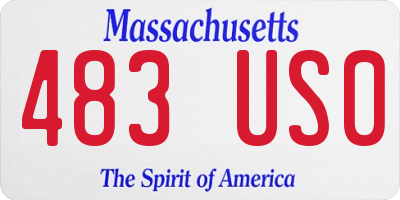MA license plate 483US0