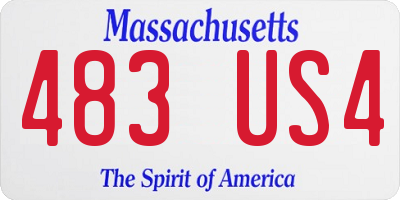 MA license plate 483US4