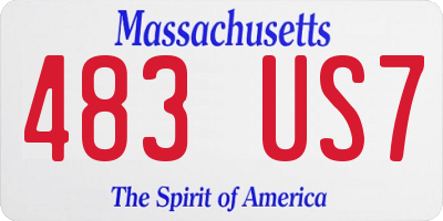 MA license plate 483US7