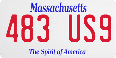 MA license plate 483US9