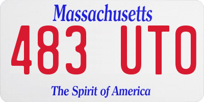 MA license plate 483UT0