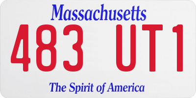 MA license plate 483UT1
