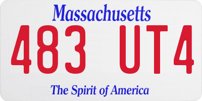 MA license plate 483UT4