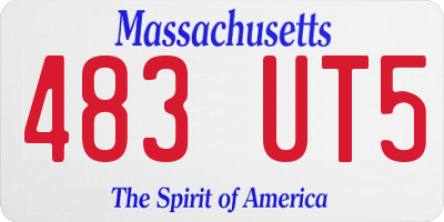 MA license plate 483UT5