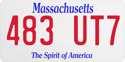 MA license plate 483UT7