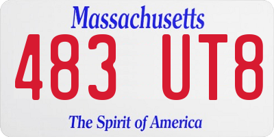 MA license plate 483UT8