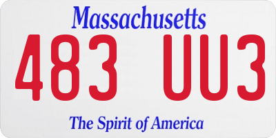 MA license plate 483UU3