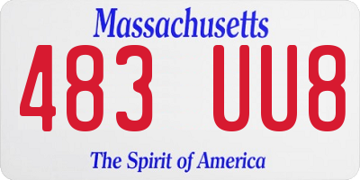 MA license plate 483UU8