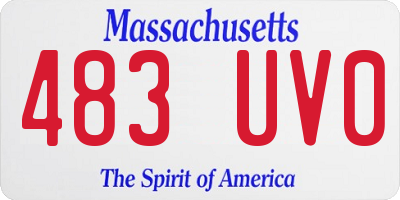 MA license plate 483UV0