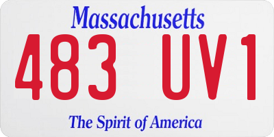 MA license plate 483UV1