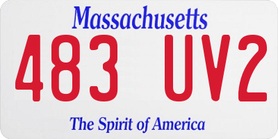 MA license plate 483UV2