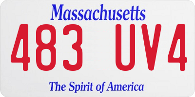 MA license plate 483UV4