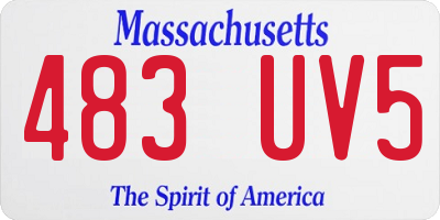 MA license plate 483UV5