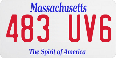 MA license plate 483UV6