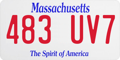 MA license plate 483UV7