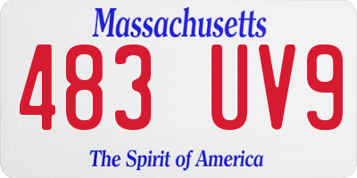 MA license plate 483UV9