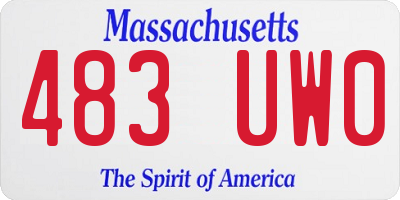 MA license plate 483UW0