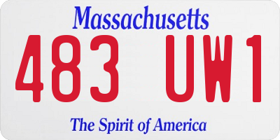 MA license plate 483UW1