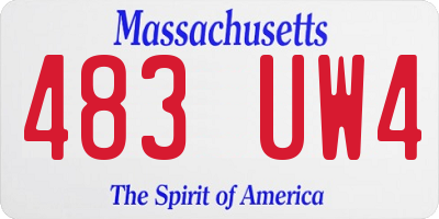 MA license plate 483UW4