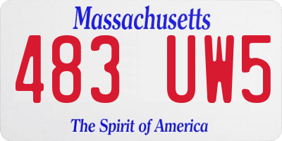 MA license plate 483UW5