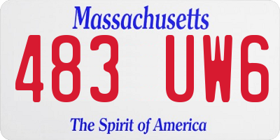 MA license plate 483UW6