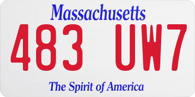 MA license plate 483UW7
