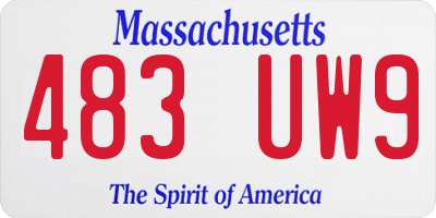 MA license plate 483UW9