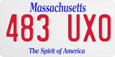 MA license plate 483UX0