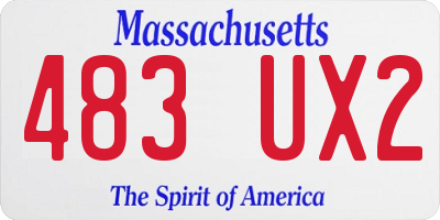 MA license plate 483UX2