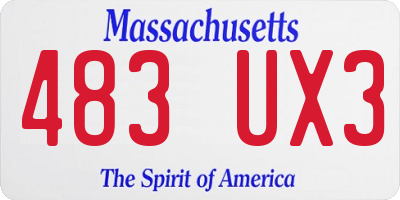 MA license plate 483UX3