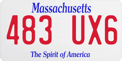 MA license plate 483UX6